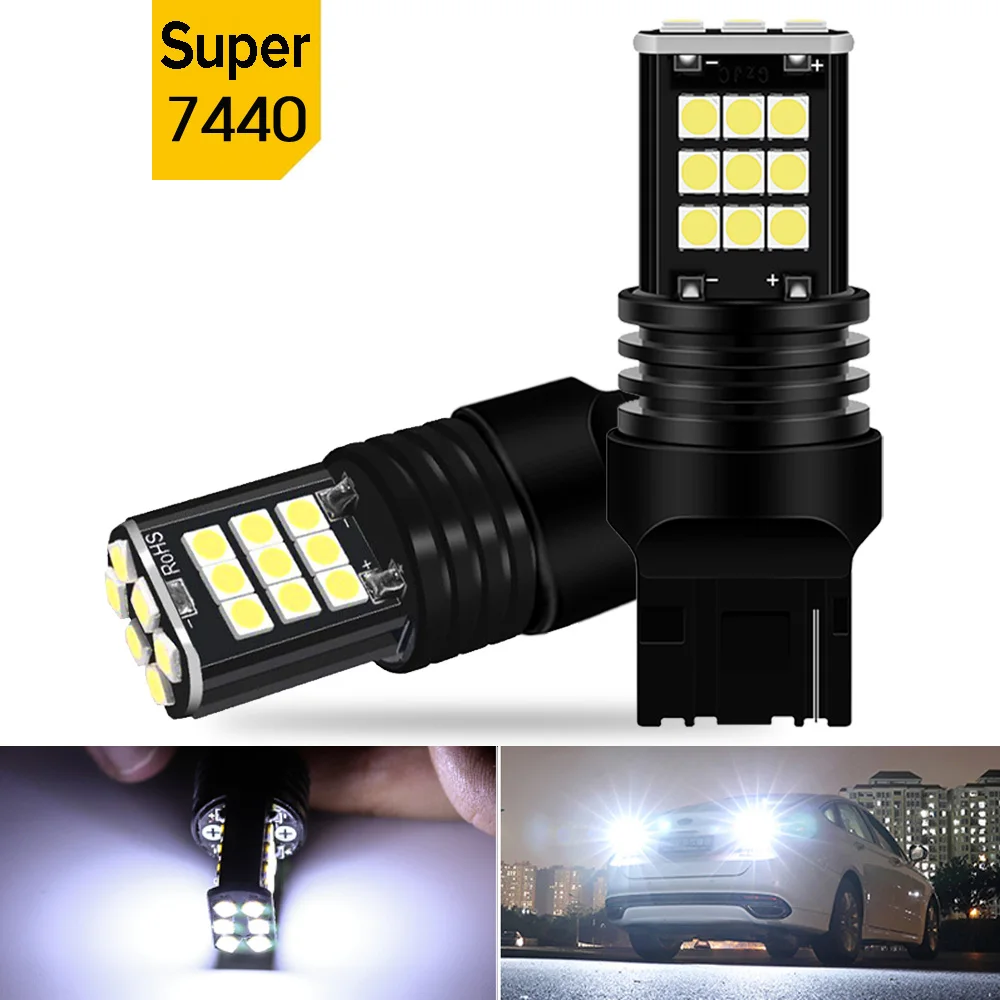 

Светодиодные дневные ходовые огни высокой мощности T20, P21W, 1156, R5W, 7440, W21W CAN-bus светодиодный лампы для фар заднего хода для Lada Kalina, Granta, Vesta, 2 шт.