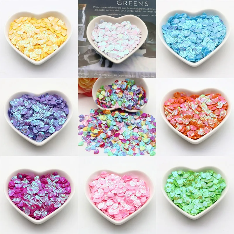 

10g Shell Sequins 7mm Pvc Loose AB Color Sequins for Sewing Wedding Clothing Decoration Luggage Shoes Decoration Accessories
