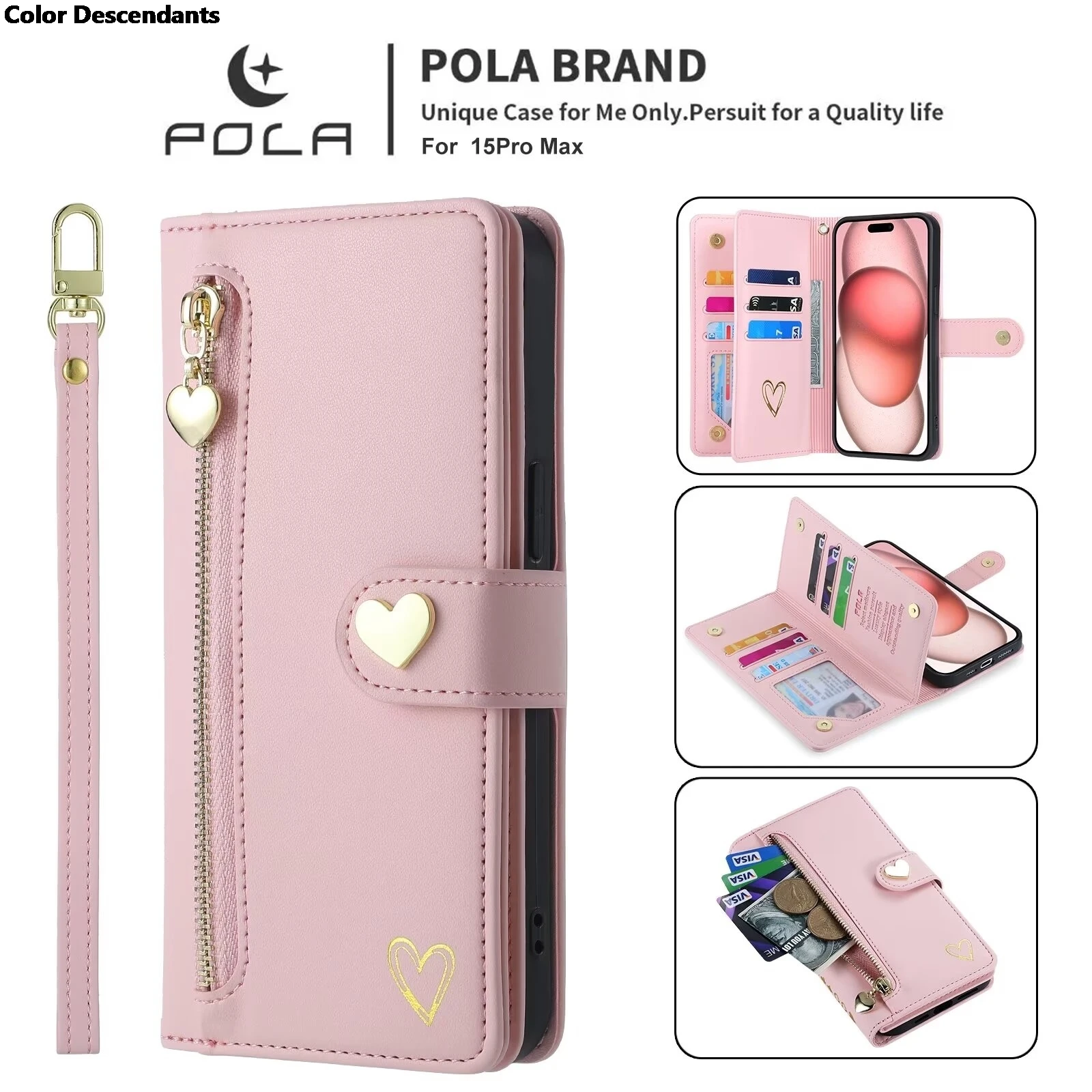 Кожаный бумажник на молнии для Honor 60 70 80 90 Pro 9X 9 Lite 8X Magic5 X9A X8A X7A