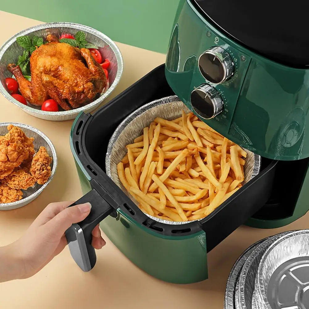 

50Pcs 450/600/800/1000ML Fryer Steamer Liner No Odor Oil-proof Disposable Good Thermal Conductivity Microwave Liner Pad for Home