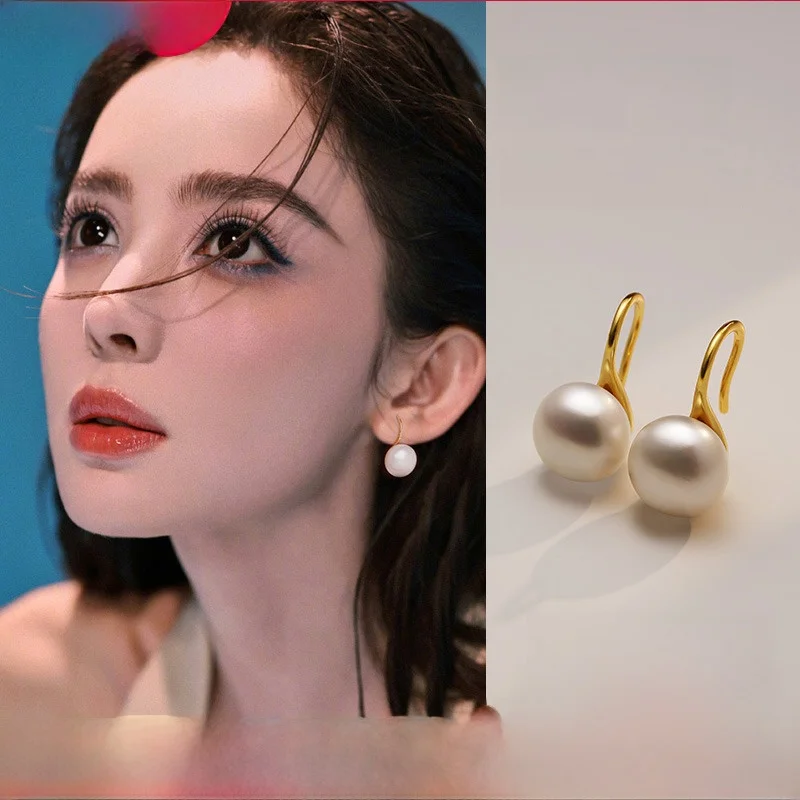 Серьги-гвоздики с жемчугом серьги из стерлингового серебра 999 пробы новинка 2024