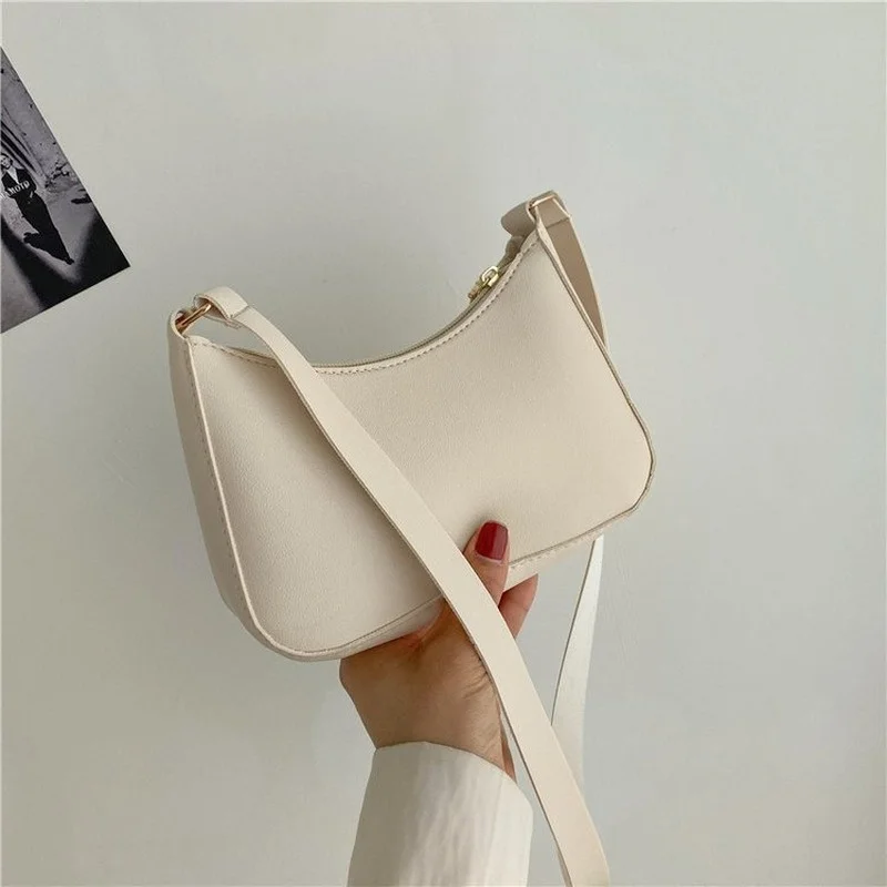 

2023 Underarm Bag New Women's Fashion Handbags Retro Solid Color PU Leather Shoulder Casual Women High-ranking