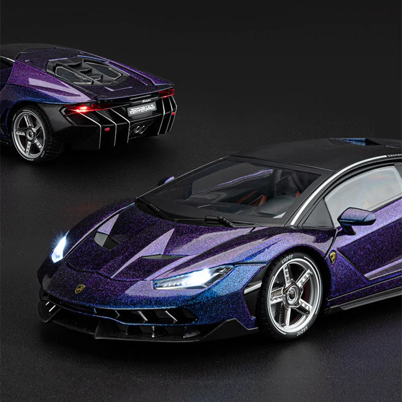 Фото 1:18 LP770 LP770-4 модель спортивного автомобиля из сплава, литая под давлением металлическая гусеница, гоночный автомобиль, модель автомобиля, звуковая и световая имитация, детская игрушка в подарок №3