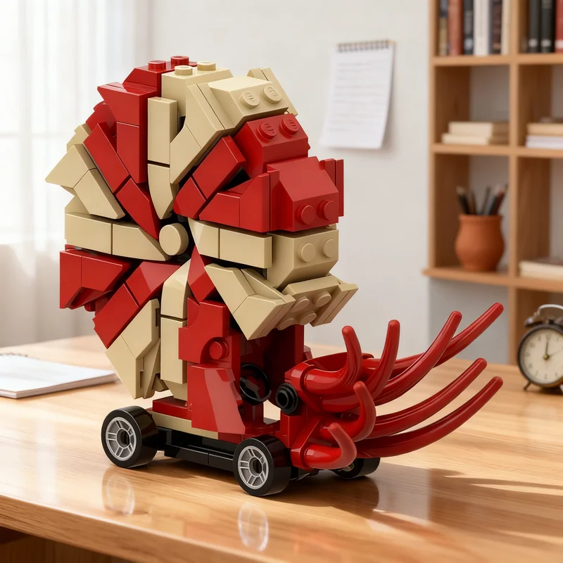 Фото 221 деталь MOC-конструктор: Модель автомобиля-аммонит, архитектурные блоки, развивающая игрушка для сборки, идея для творческого подарка на праздник №1