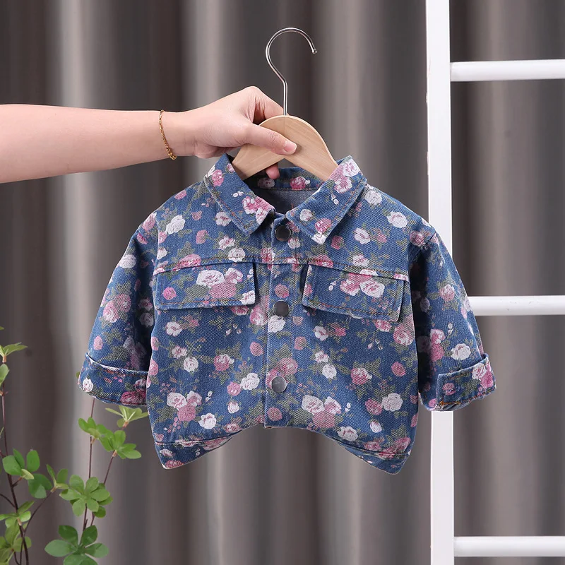 

Girls Jackets 2023 New Spring Autumn Children Fashion Denim Coats Clothes For Baby 1 To 6 Years Old Kids Boys Outerwear Tops