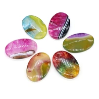 natural stone pendant egg shape two tone agate exquisite agate charms for jewelry making diy bracelet necklace accessories
