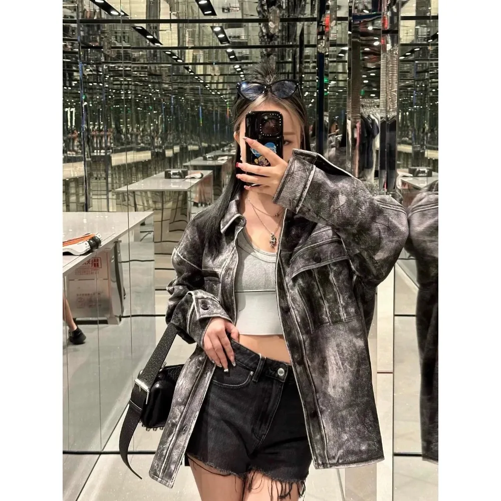 NIGO Мужская винтажная однобортная джинсовая куртка с цифровым принтом Y2k