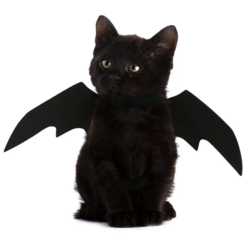

Halloween Cute Pet Costume Black Bat Wings Cos Cats and Dogs Party Supplies