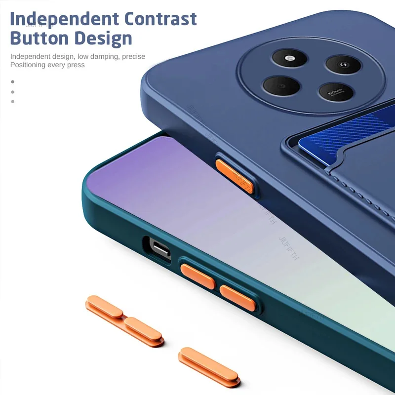 Роскошный силиконовый чехол для Xiaomi Redmi 14C 4G держатель карт телефона Xiomi Redmy Readmi 14 C