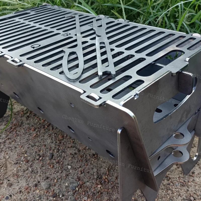 Портативная уличная плита для пикника домашняя с углем барбекю железная тарелка