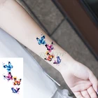 Водостойкая временная татуировка-наклейка бабочка маленькие поддельные татуировки наклейки флэш-тату для рук и ног для девочек мужчин женщин детей