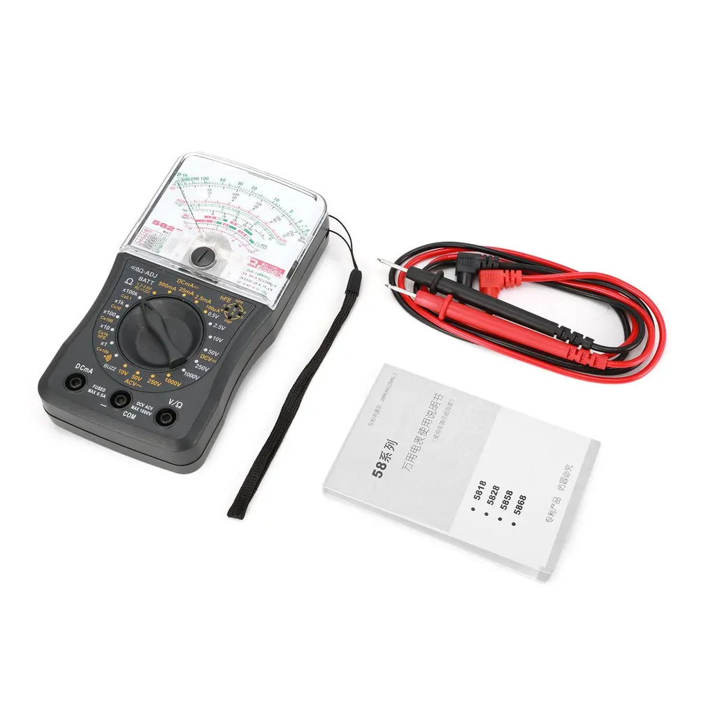 

Mini Handheld Analog Multimeter AC/DC Voltmeter Ammeter Resistance Continuity Capacitance Battery dB Capacitance Tester