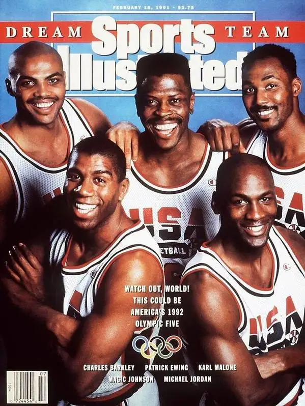

Dream Team, 1992 Barcelona Olympic Games Preview Sports Illustrated Cover Poster Printed Canvas Posters Wall Art Home Decor
