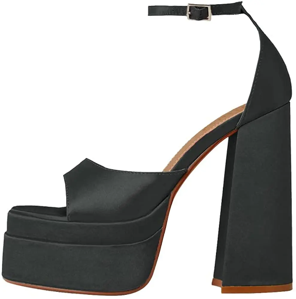 

2022 Womens Platform Ankle Strap Sandals Open Toe Wedge Chunky High Block Heels Fashion Dress Sandal for Sandalias Mujer