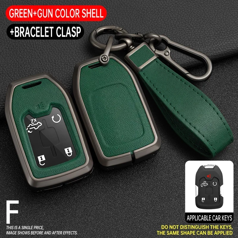 

Кожаный чехол для автомобильного ключа из цинкового сплава для Chevrolet Tahoe Silverado внедорожник Tahoe GMC Sierra 1500 2500HD 3500HD приталенная местность