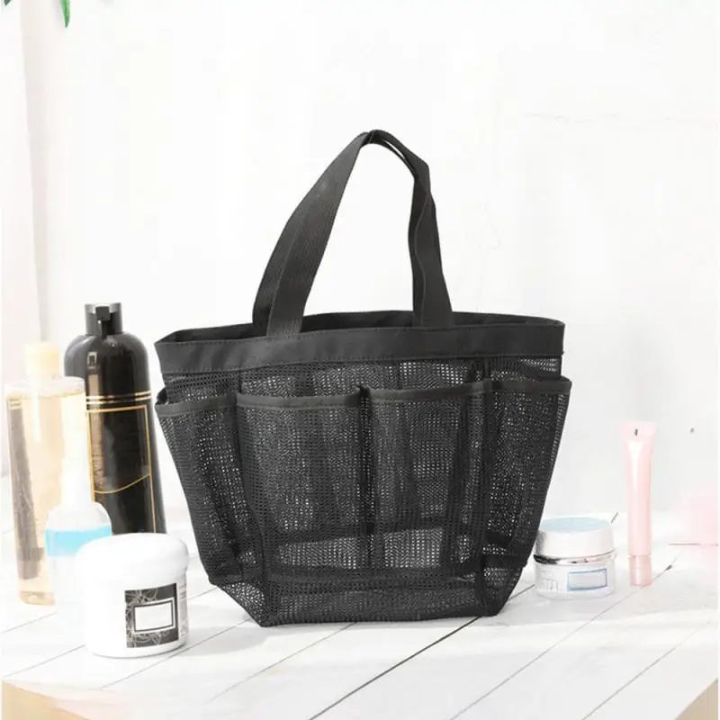 

Multifunction Large Capacity Mesh Shower Beach Bags Portable for College Dorm Bathroom Tote Bag Durable with 8 Pockets Shoes Bag