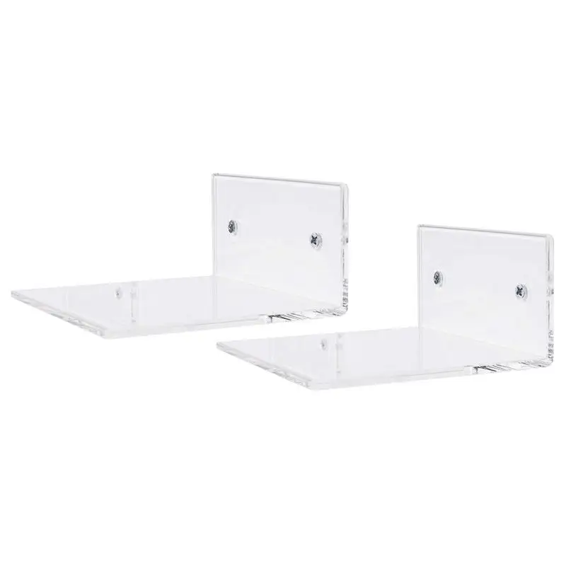 

2PCS Acrylic Floating Shelf Floating Wall Shelves Bedroom Kitchen Transparent Storage Shelves Minimalist Home Storage Supplies