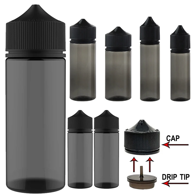 

10Pcs 10/15/30/60/100ml/120ml Plastic Dropper Bottles Black Eye Empty Containers W/ Childproof Cap For E Juice Liquid Vape Oils