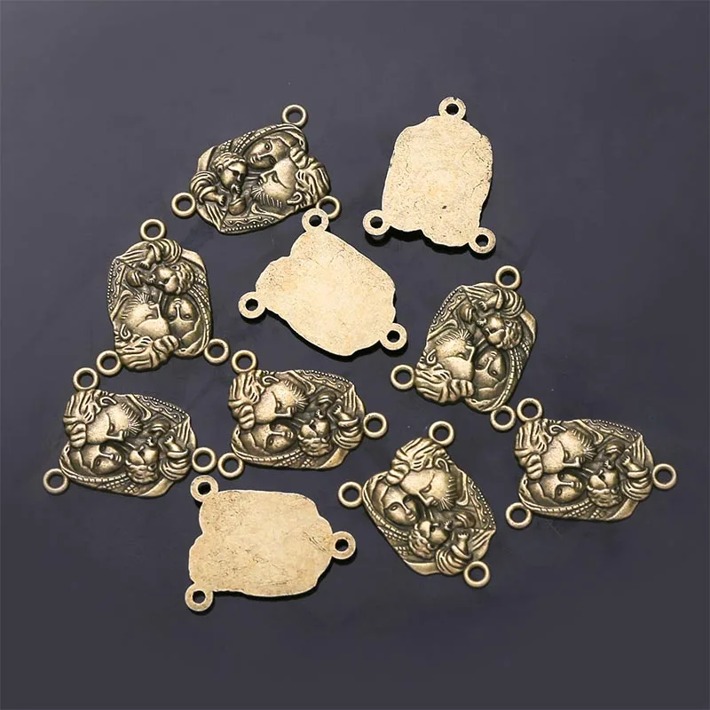 10 шт./Винтажный Бронзовый соединитель католического розария для ожерелья и