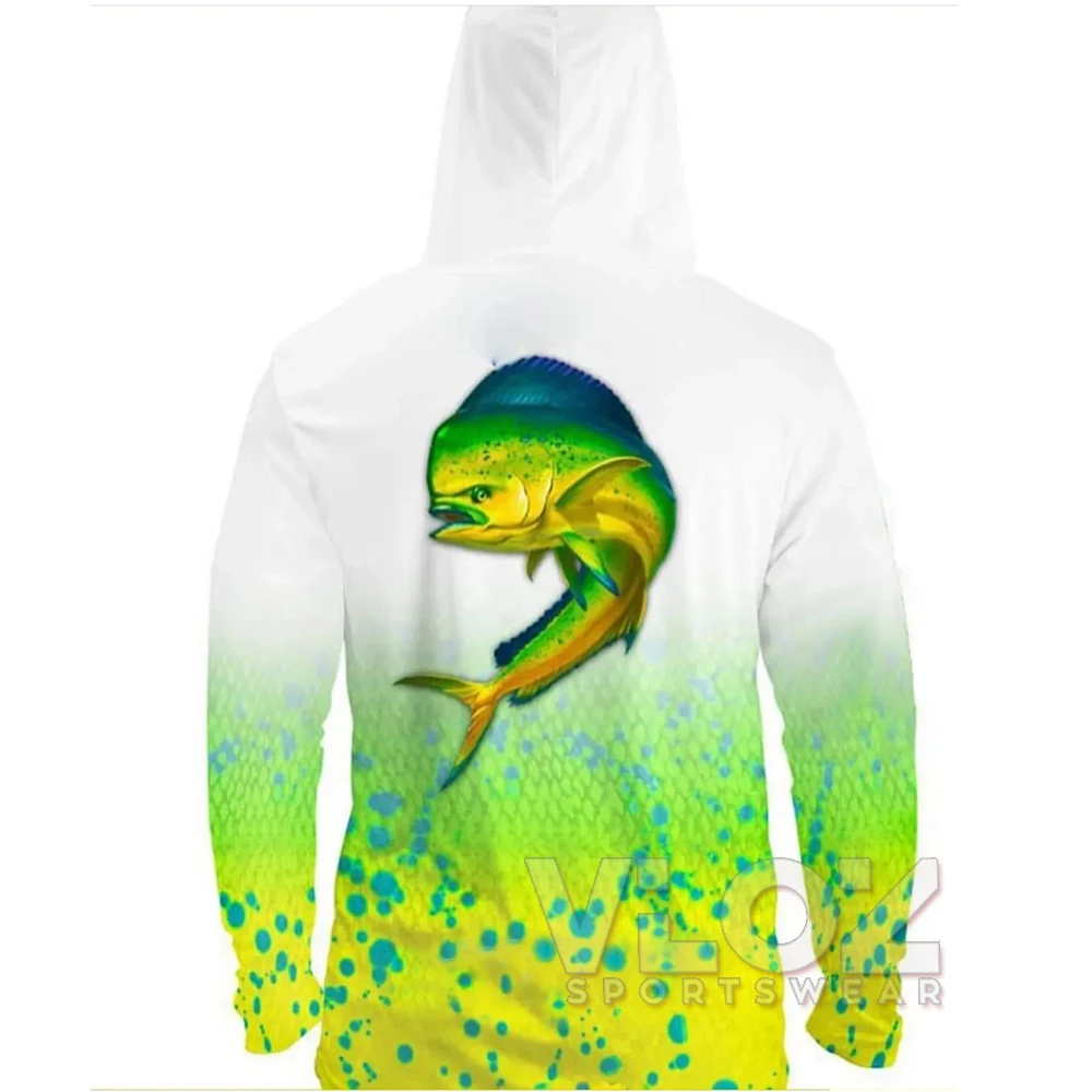 

Men Fishing Hooded Shirts Long Sleeve Breathable Jersey Sun Protection Angling Clothing Camisa De Pesca Outdoor Fish SweatShirts