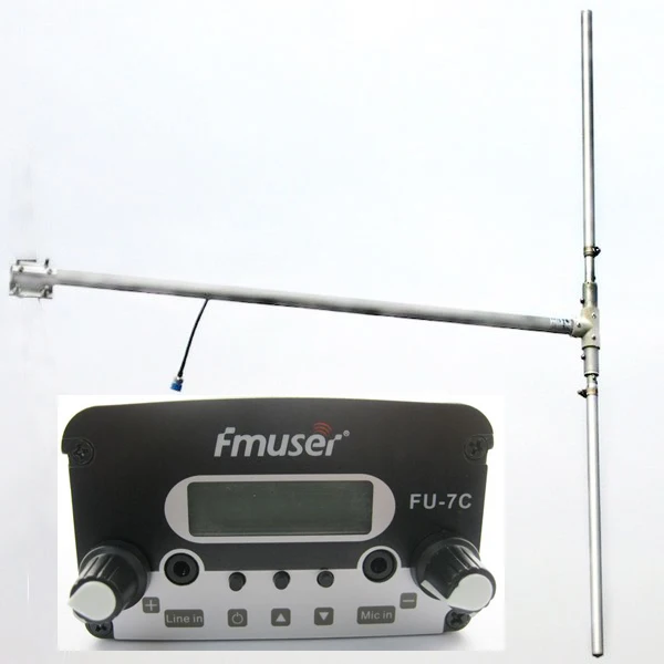 

FMUSER 7W FU-7C FM Transmitter Radio Broadcast +DP100 1/2 Wave Dipole FM Antenna + RF Cable For Drive-in Church