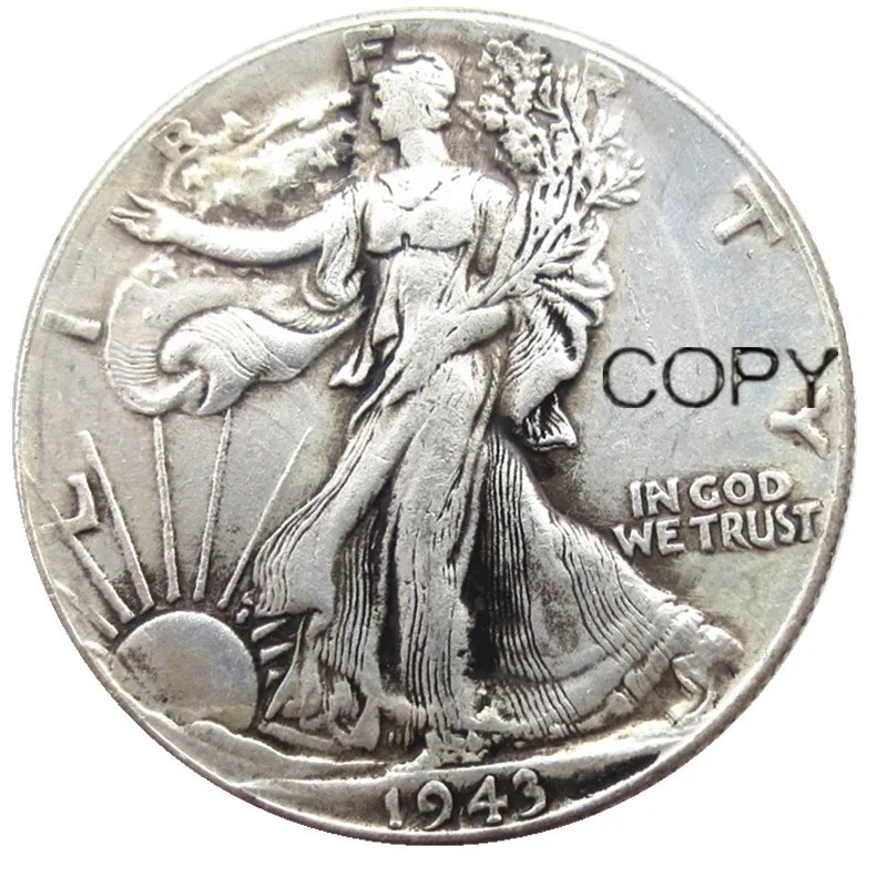 

США 1920PSD ходьба Свобода Половина доллара посеребренные копии монет