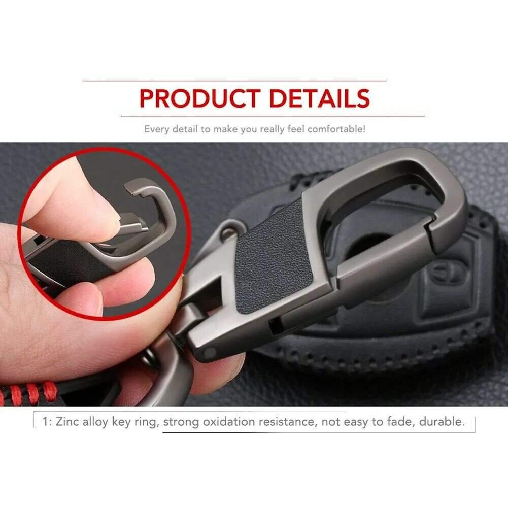 

Remote Key Covers With Keychain Black Car Case Leather Brand New Durable