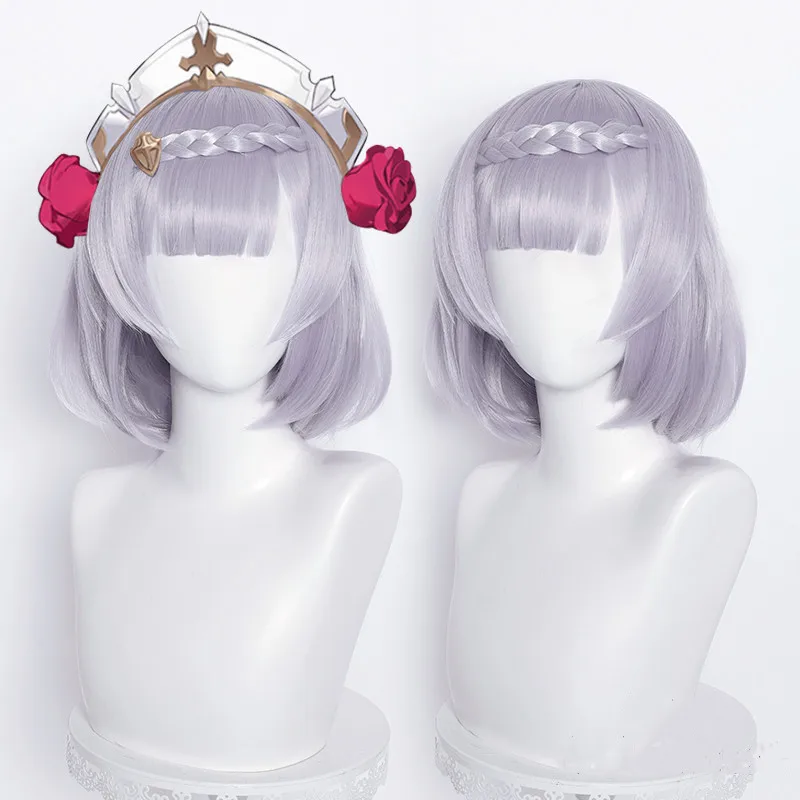 Genshin Impact Noelle Eula Raiden Shogun Kamisato Ayaka Sucrose Yanfei Cosplay Wig Heat Resistant Synthetic Hair Wigs + Wig Cap