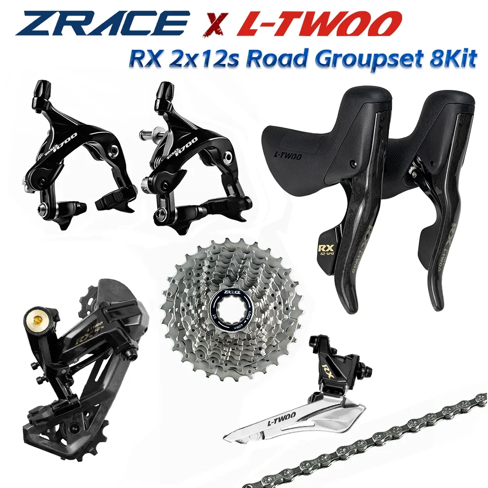 Фото LTWOO RX 2x12 скоростей, 24s Road Groupse 8Kit из углеродного волокна, тормоз ZRACE R700, кассета + цепи + переключатель передач + переключатели R / F №1