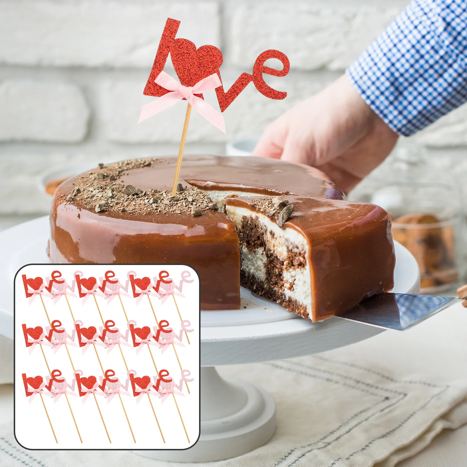 

Cupcake Love Wedding Topper Day Decor S Valentine Picks Heart Party Pick Decoration Mother Birthday Valentines Bridal Shower