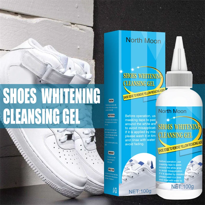 

100ml White Shoes Cleaner Shoes Whitening Cleansing Gel For Brush Shoe Sneakers Shoes Cleaning Yellowing Oxidizing Agent