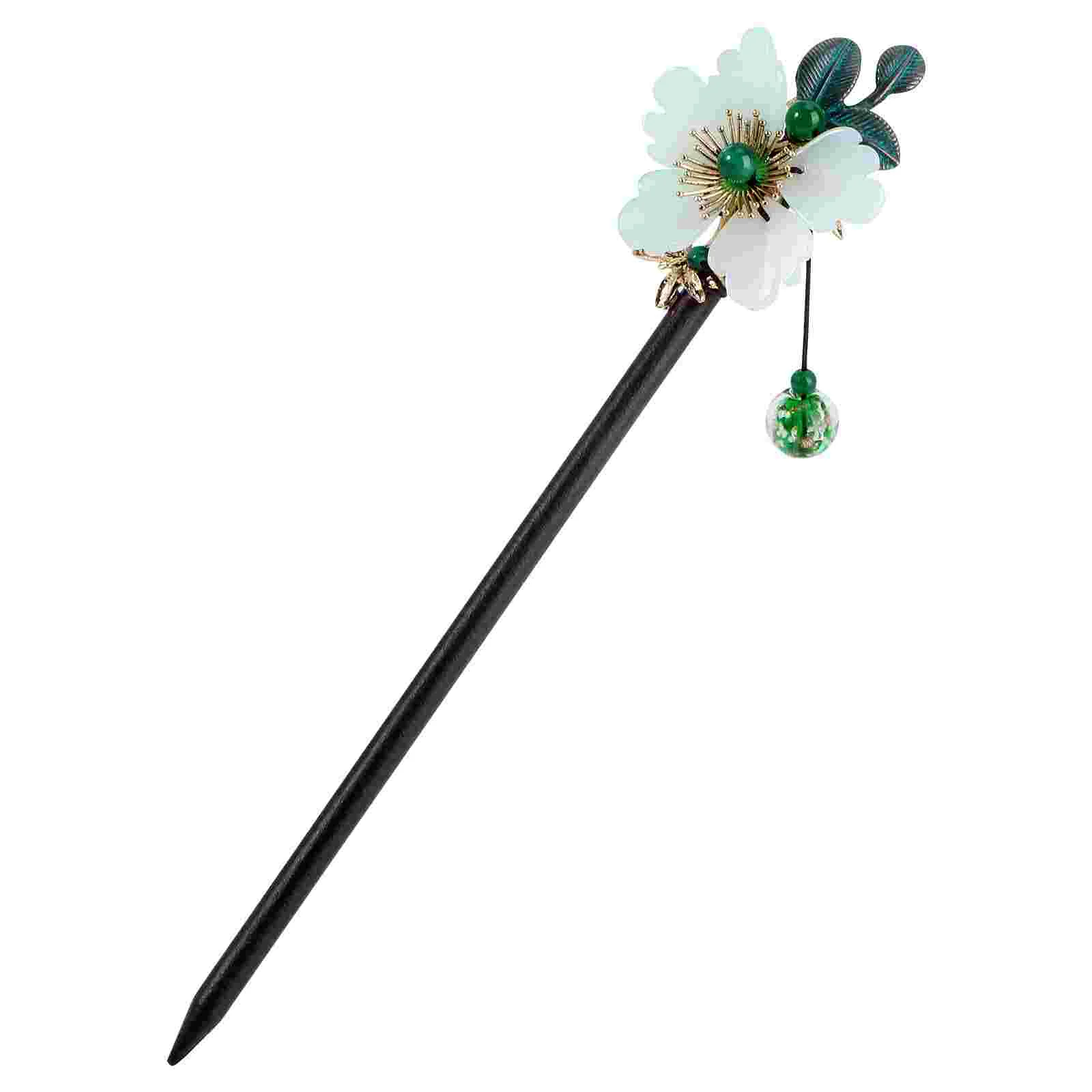 

Hair Stick Sticks Chopstick Bun Hairpin Vintage Chopsticks Pin Chinese Flower Ponytail Japanese Floral Jewelry Curly Jade