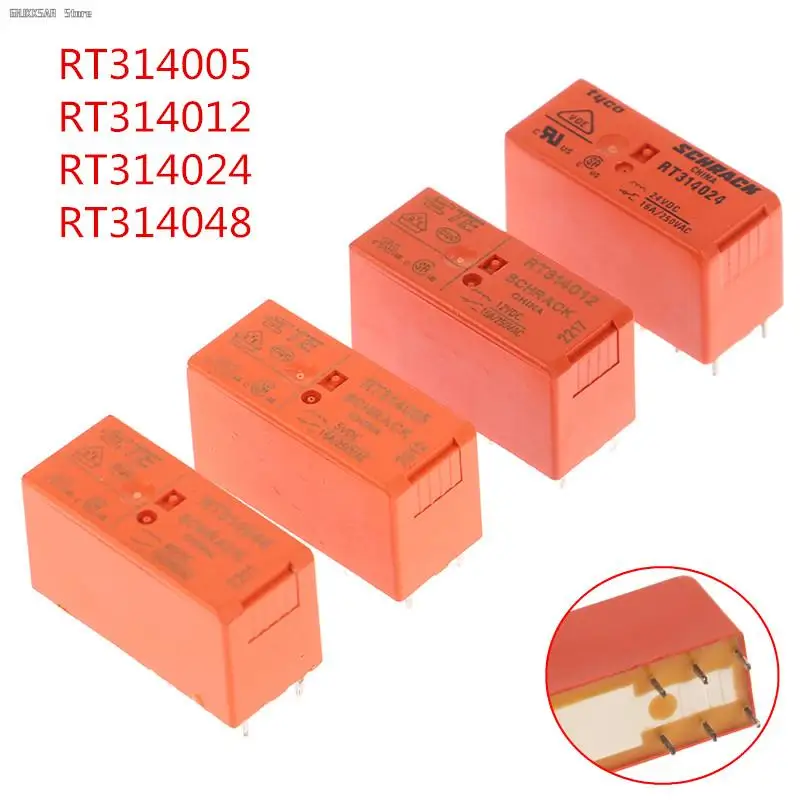 Новинка 1 шт. реле RT314005 RT314012 RT314024 RT314048 16A250VAC 8PIN 5В 12В 24В 48В реле мощности