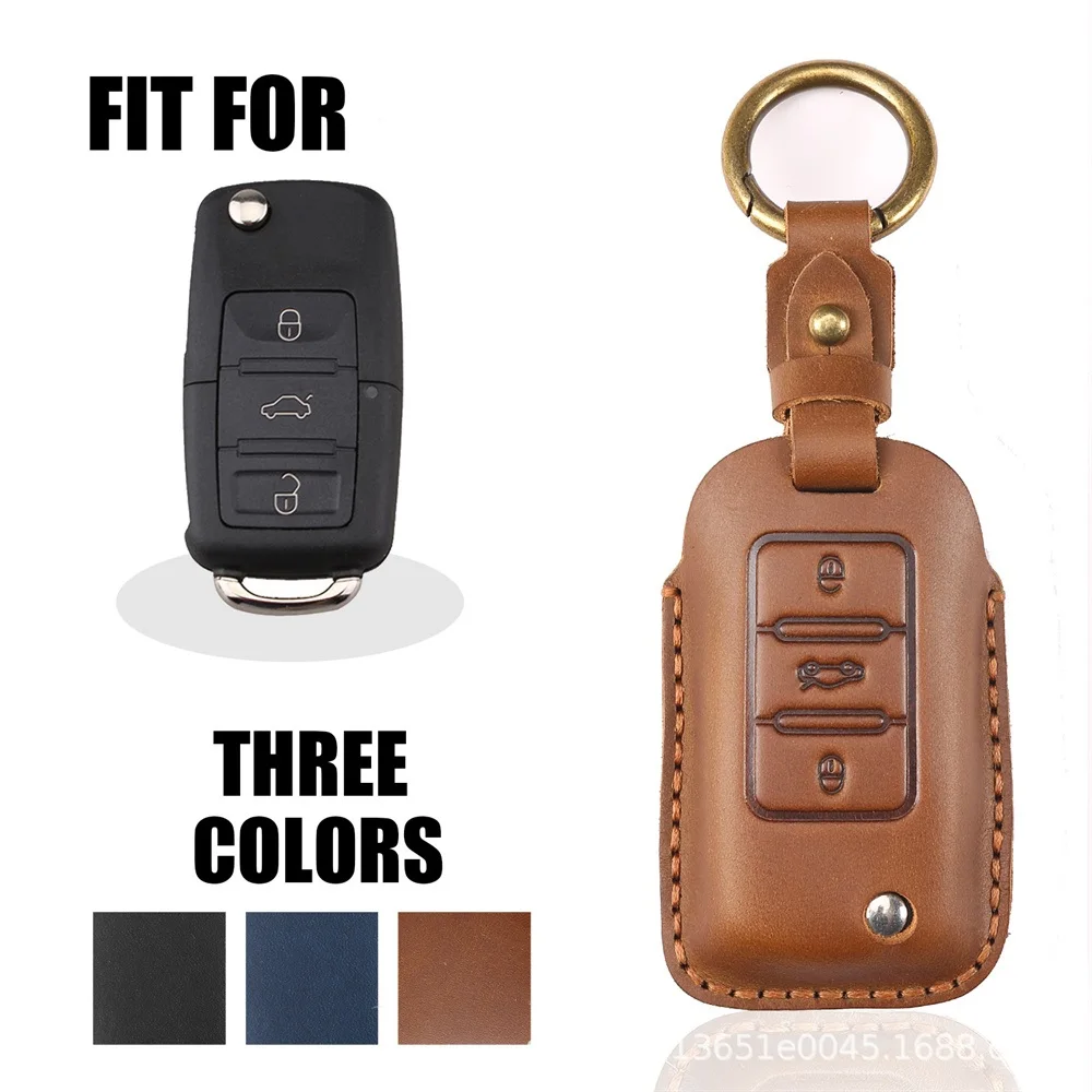 

Handmade Leather Key Case For VW Jetta MK6/MK5 POLO Golf GTI Beetle Passat Tiguan Bora Skoda Fabia Octavia seat Leon Altea Ibiza