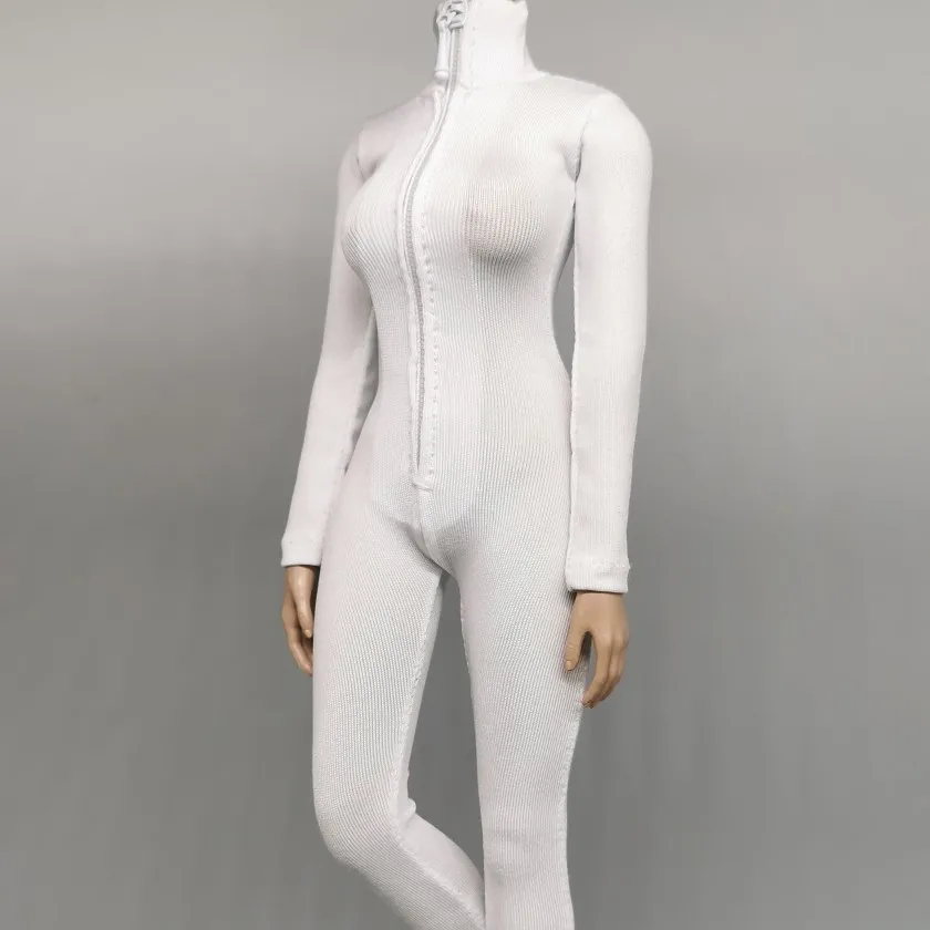 

1/6 Scale female clothes white tights with zipper fit 12 inches TBLeague JIAOU DOLL body model