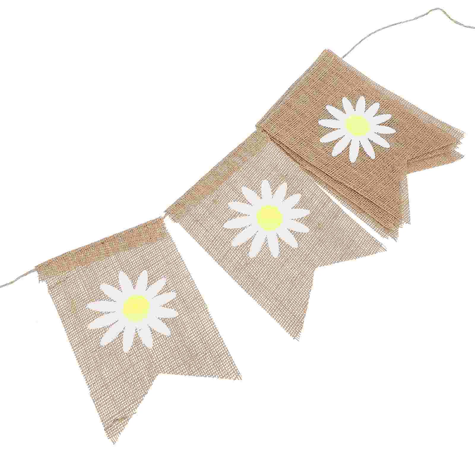 

Banner Spring Flower Hanging Burlap Bunting Party Shower Wedding Vintage String Decorative Prop Photo Garland Baby Birthday