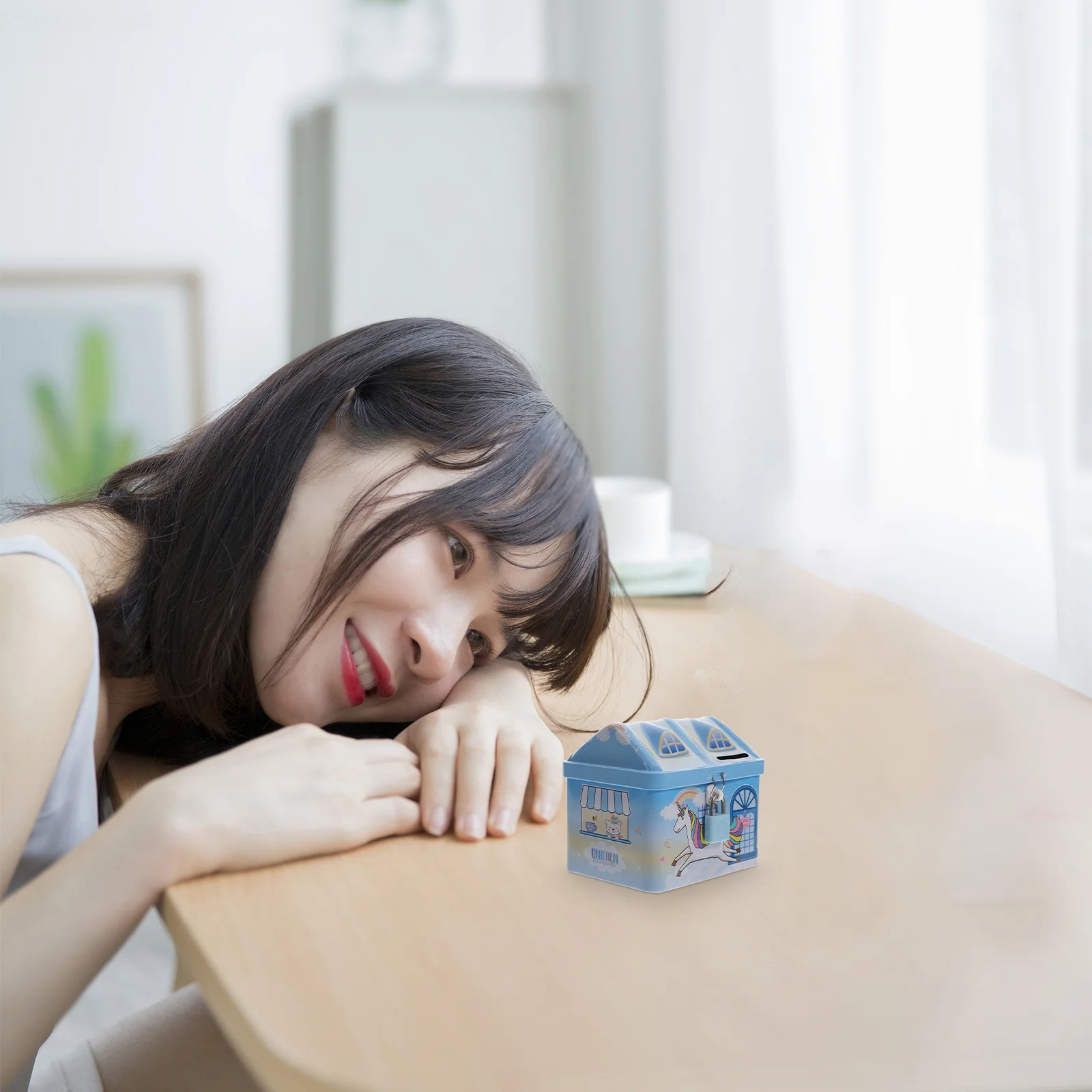 Мультяшная копилка с единорогом детские игрушки металлический дом жесть для