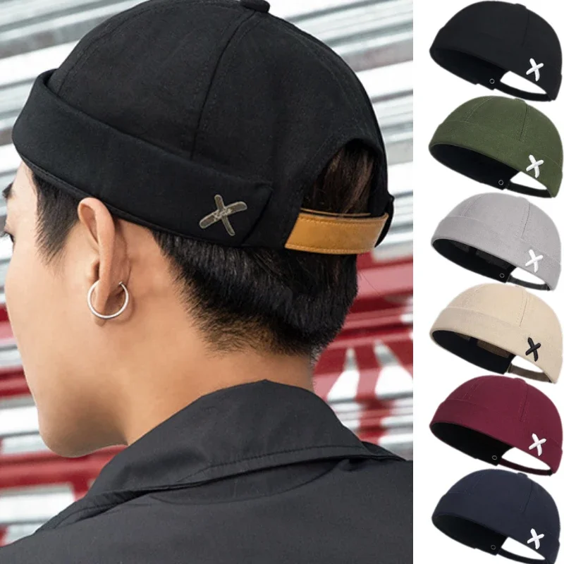 Винтажная купольная шапка для мужчин и женщин Шапка-бини в стиле дыни однотонная