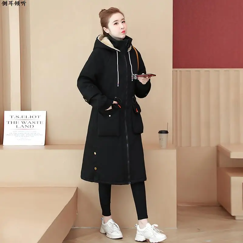 Зимнее пальто Верхняя одежда из овечьей шерсти Женская длинная утолщенная