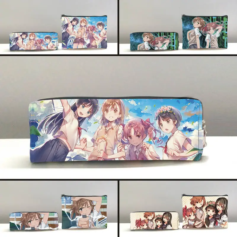 

Toaru Kagaku No Railgun Pencil Cases Anime Figure Misaka Mikoto Pencil Bags Cartoon Student Stationery School Supplies Cute