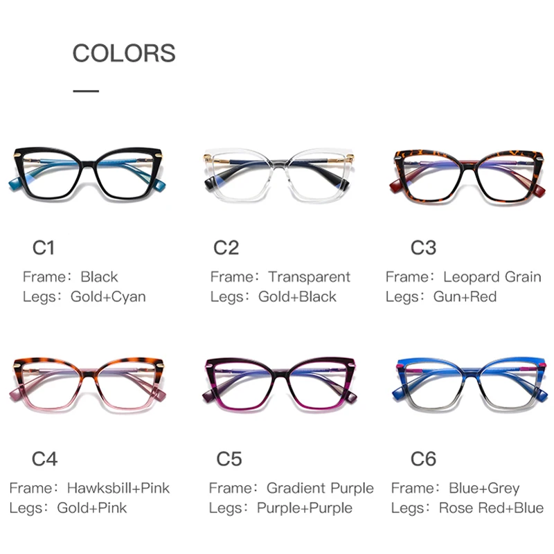 VCKA женские очки для близорукости кошачий глаз с защитой от синего света модные