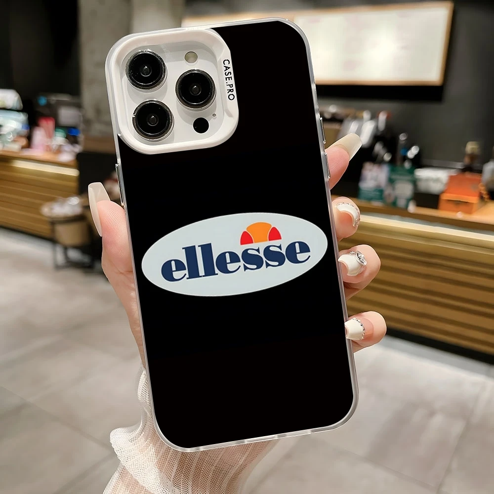 Фото Fashion Brand E-ellesseS Phone Case Colored Silver Trendy Phone Case For IPhone 16 15 14 13 12 Pro Max 11 2024 Fashion Couple №5