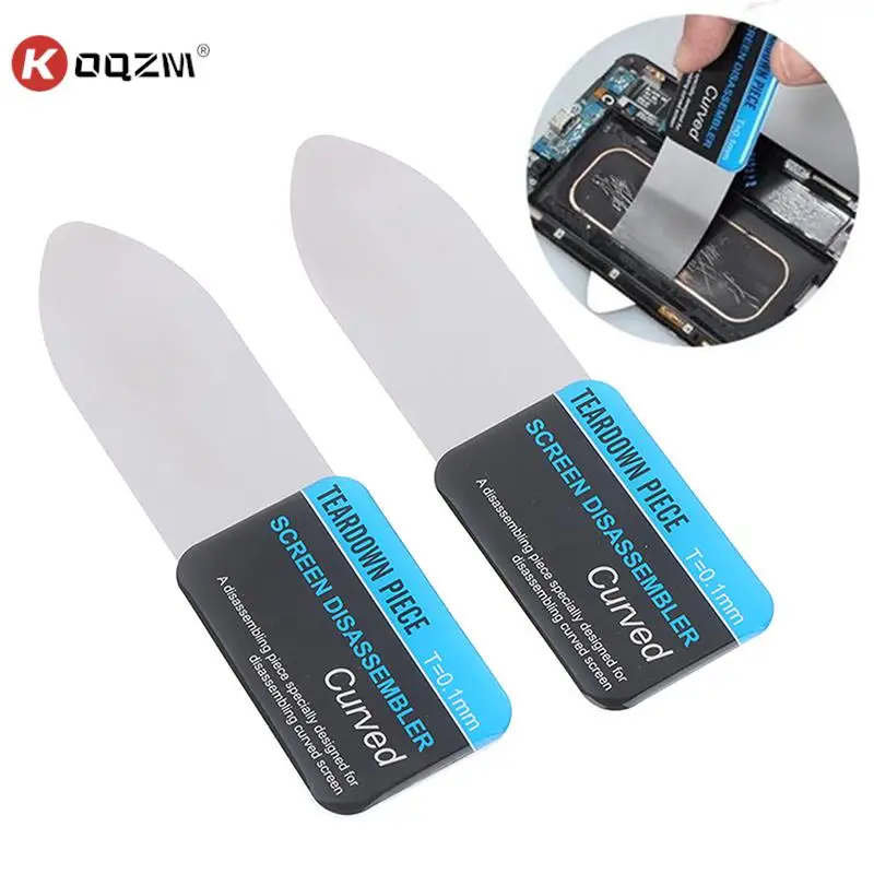 

1pc Steel Metal Mobile Phone Curved LCD Screen Spudger Opening Pry Card Tools Ultra Thin Flexible Mobile Phone Disassemble Tool