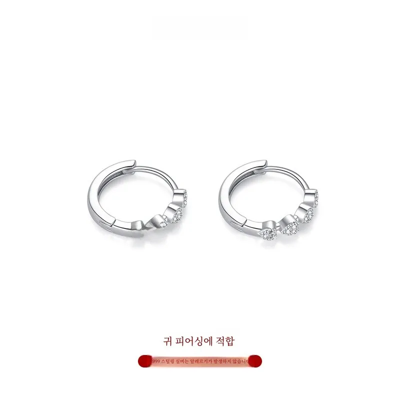 Серьги-кольца Love из стерлингового серебра 999 пробы. Усовершенствованный пирсинг