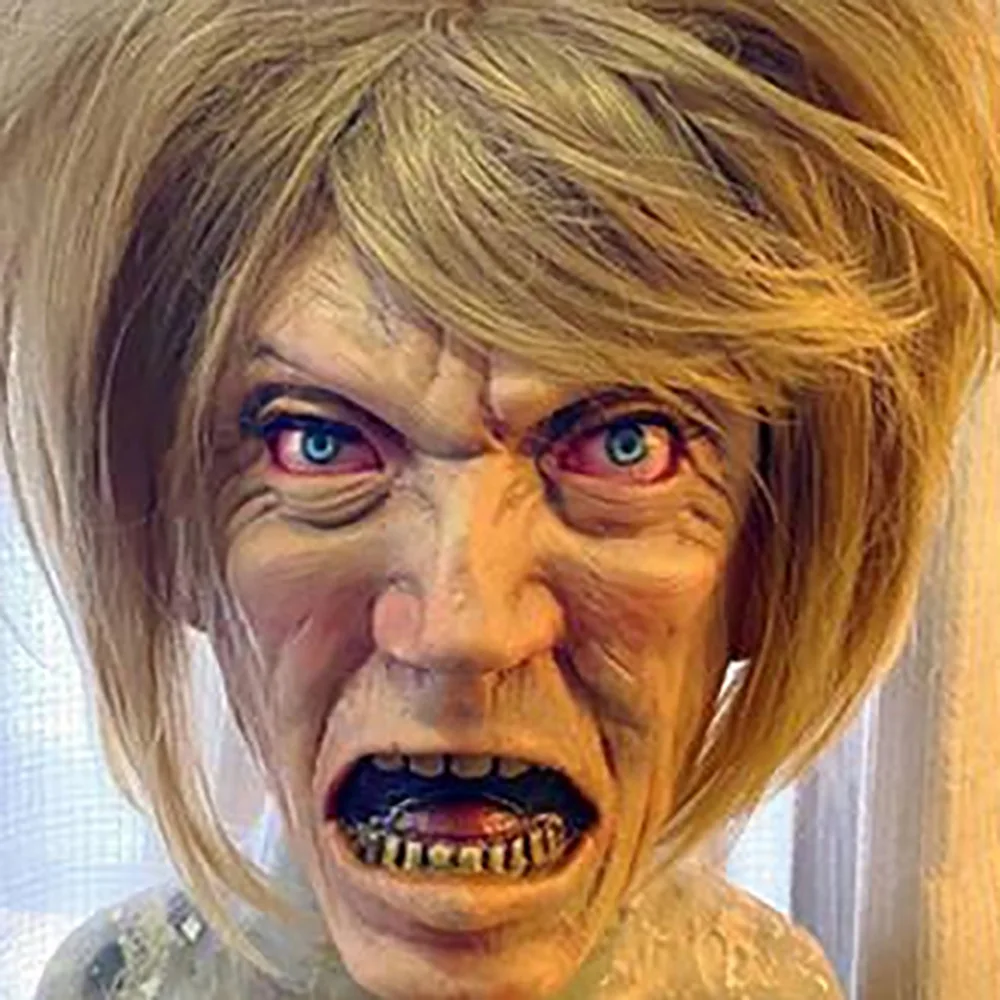

Hot Sale Halloween Witch Mask Latex Head Cover Cosplay Party Prom Witch Adult Film Theme Mask Costume Accessory