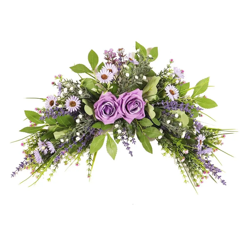 

Rose Daisy Door Lintel Wreath Artificial Flowers Garland For Wedding Home Christmas Decoration