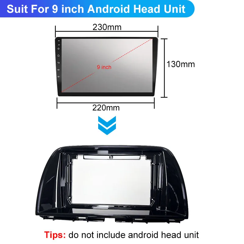 Фото 9-дюймовая рамка для автомобильной магнитолы Android для MAZDA CX5 CX-5 2013-2016, 2DIN, GPS, панель-адаптер, проводной адаптер, кабельный комплект №4