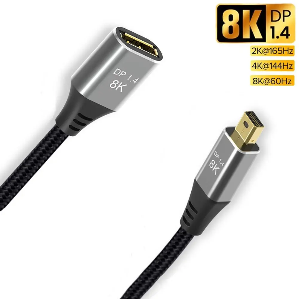

Projector Display Port HDTV Laptop Extension Line DisplayPort 1.4 8K 60Hz Mini DP to DP Cable