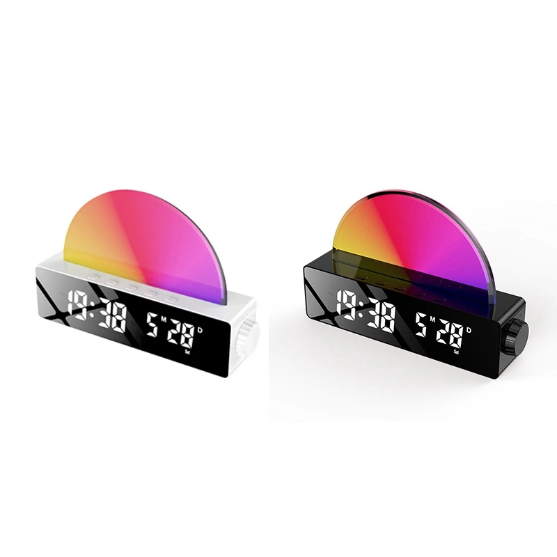 Sunrise Alarm Clock, Wake Up Light Dawn Simulator, Bedside Sun Lamp Multi Color Night Light With USB Charger