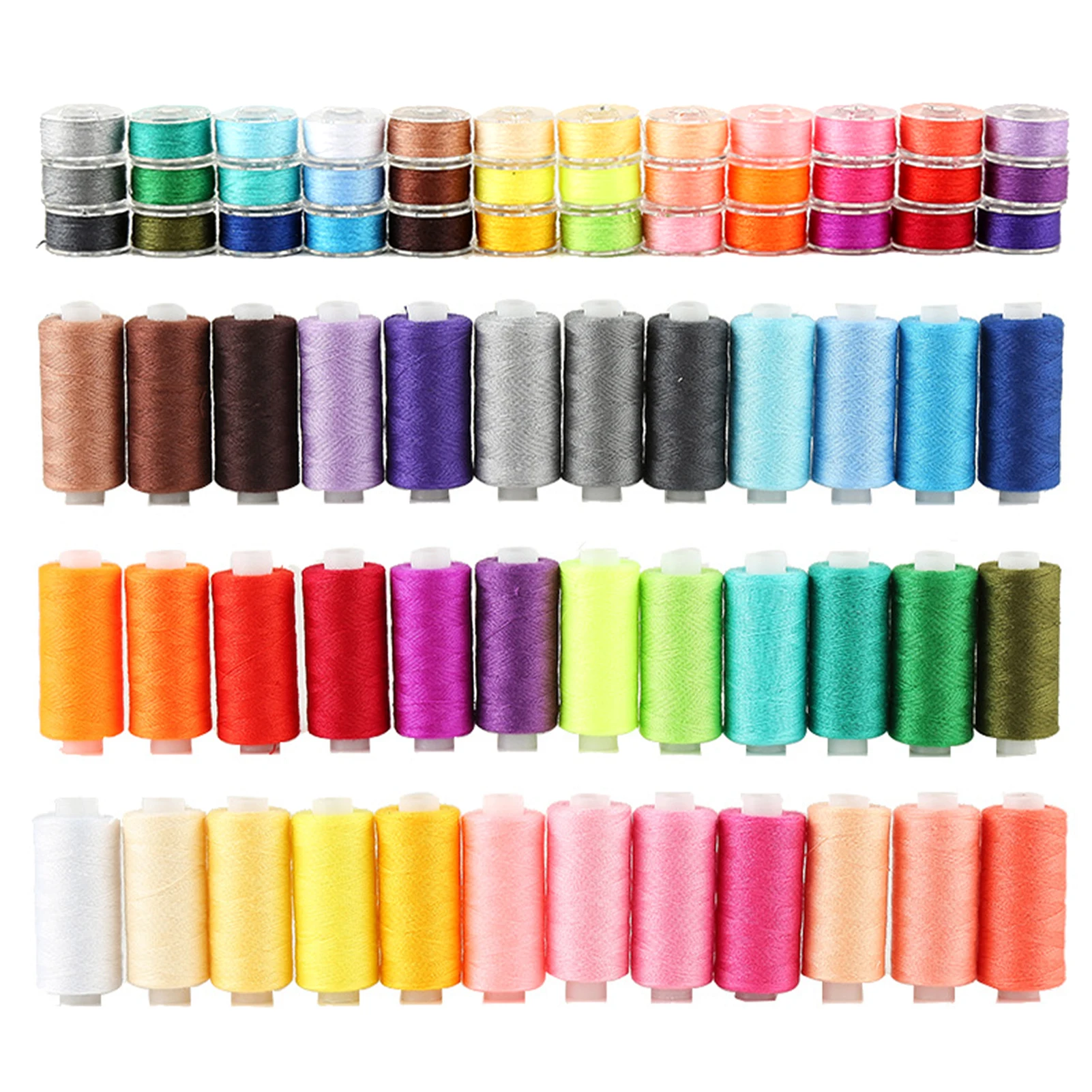 

72pcs Polyester Spools 38yards 400yards With Case For Machine Accessories 36 Colors Prewound Bobbin Sewing Thread Set Embroidery